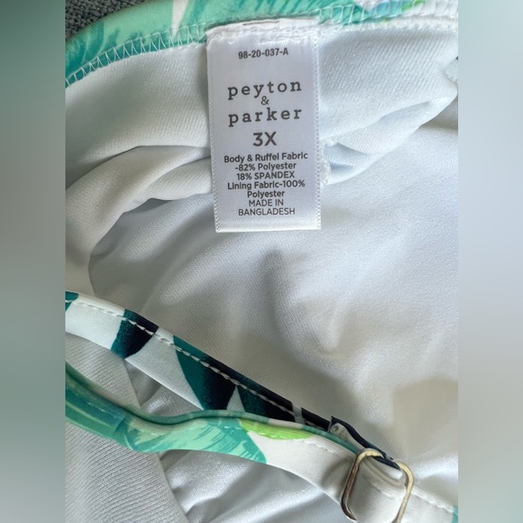 NWT 3X Peyton & Parker Plus sized Blue Tropical Bikini - Picture 7 of 9